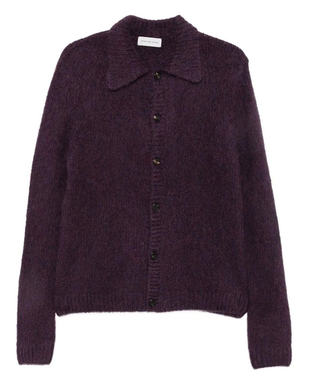 Dries Van Noten Purple Cardigan Mora for men