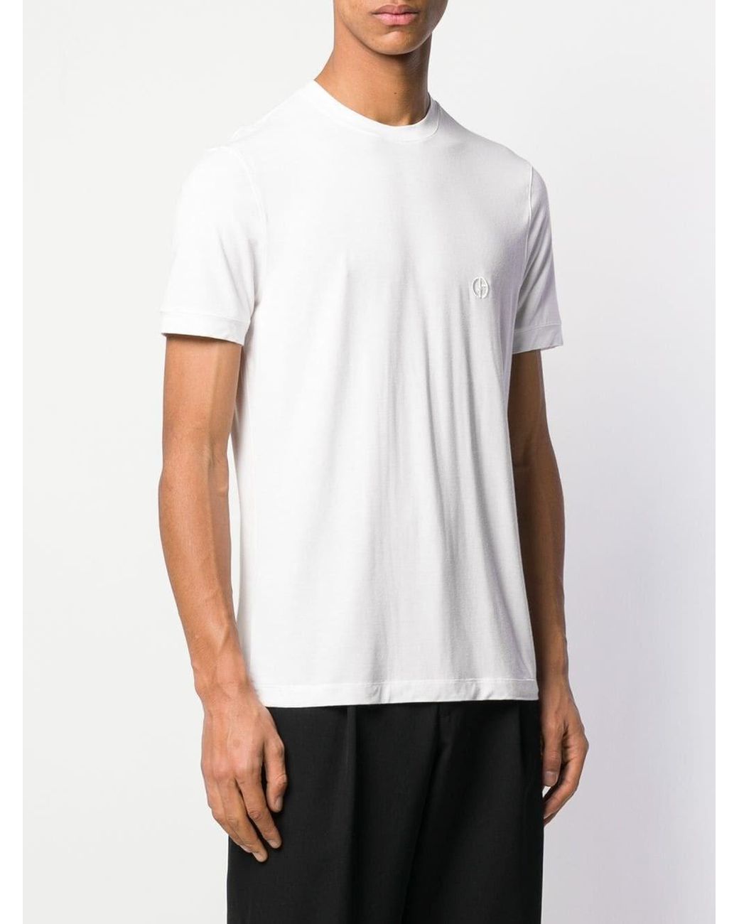Giorgio Armani White Logo T-Shirt for men