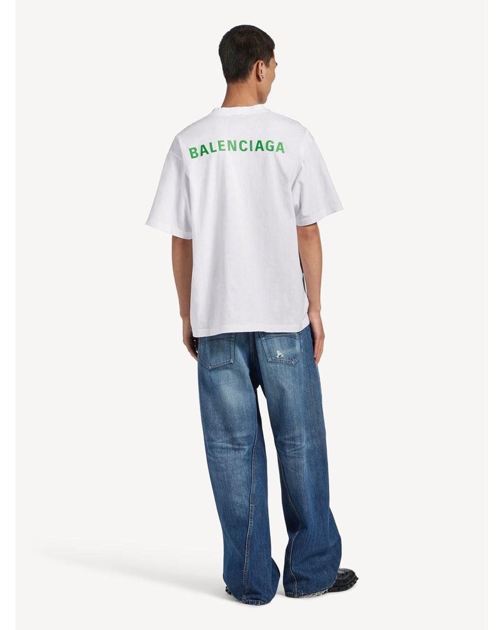 Balenciaga White T-Shirt Back Medium Fit for men