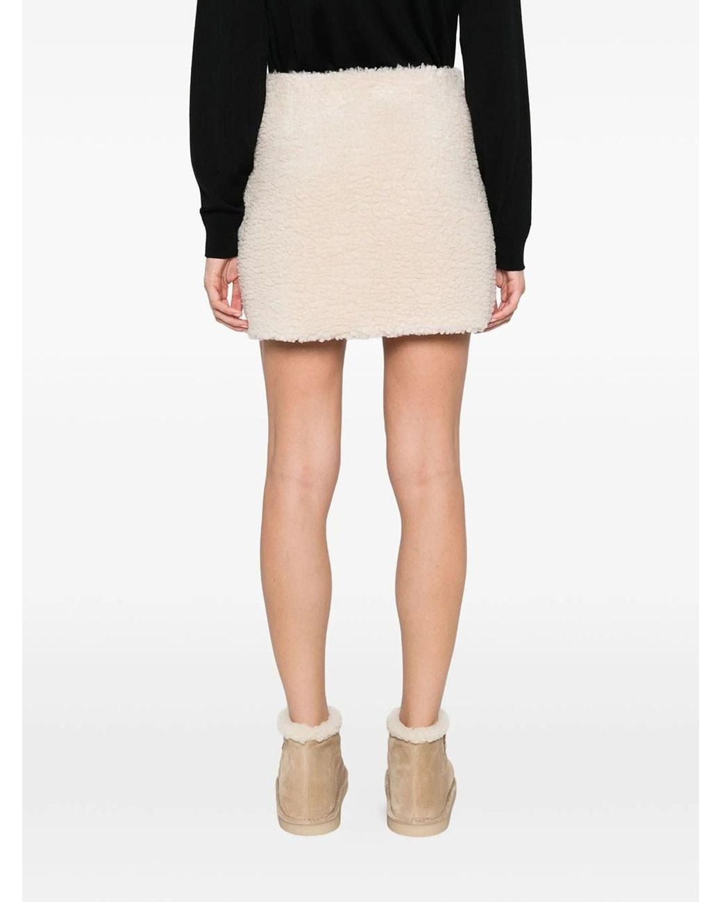 Moncler Natural Teddy-Effect Mini Skirt
