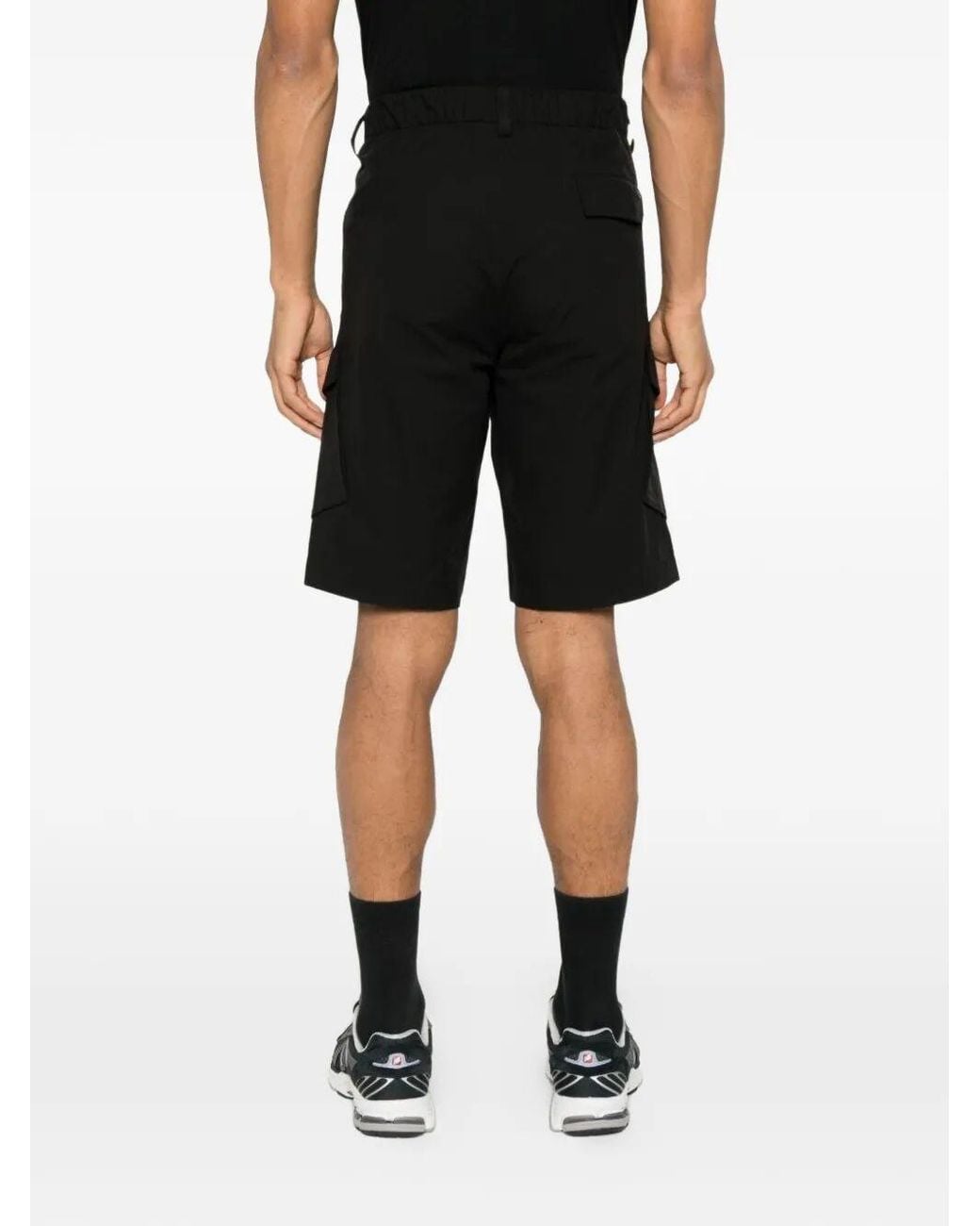 Herno Black Cargo Functional Bermudas for men