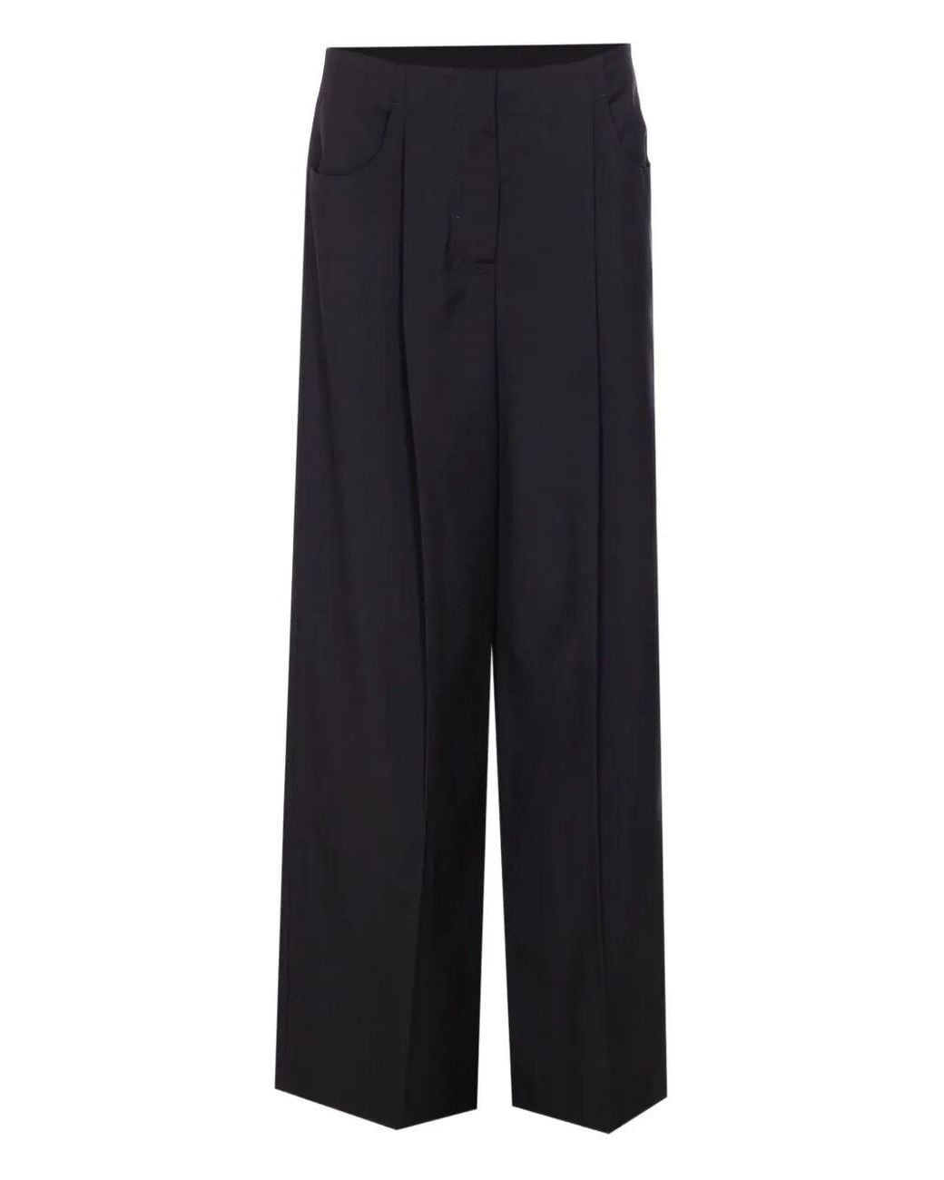 Fendi Blue Wool And Mohair Trousers