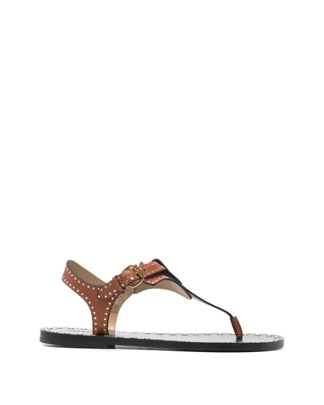 Isabel Marant Natural Joonya Leather Thong Sandals