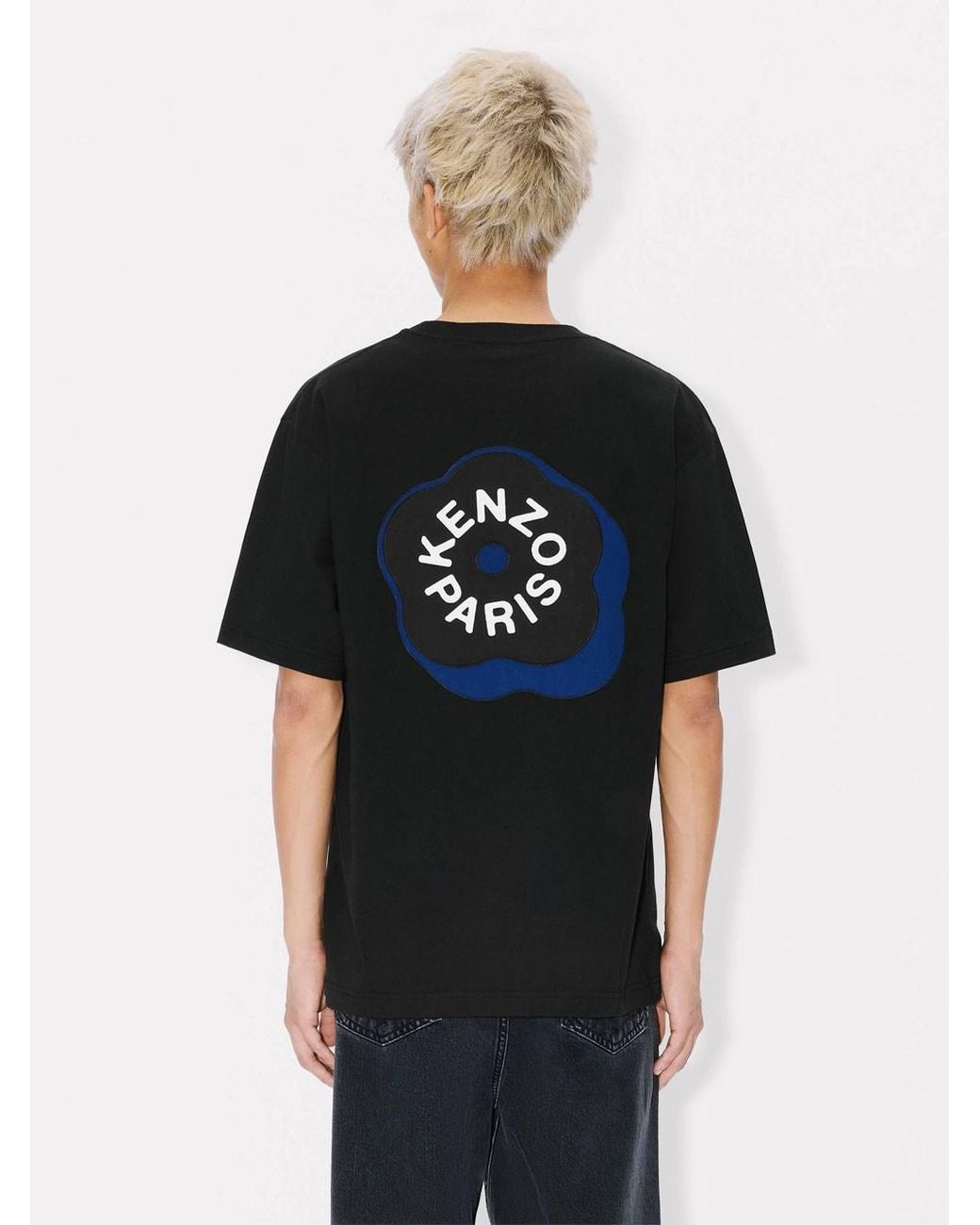 KENZO Black Round Neck Printed T-Shirt for men
