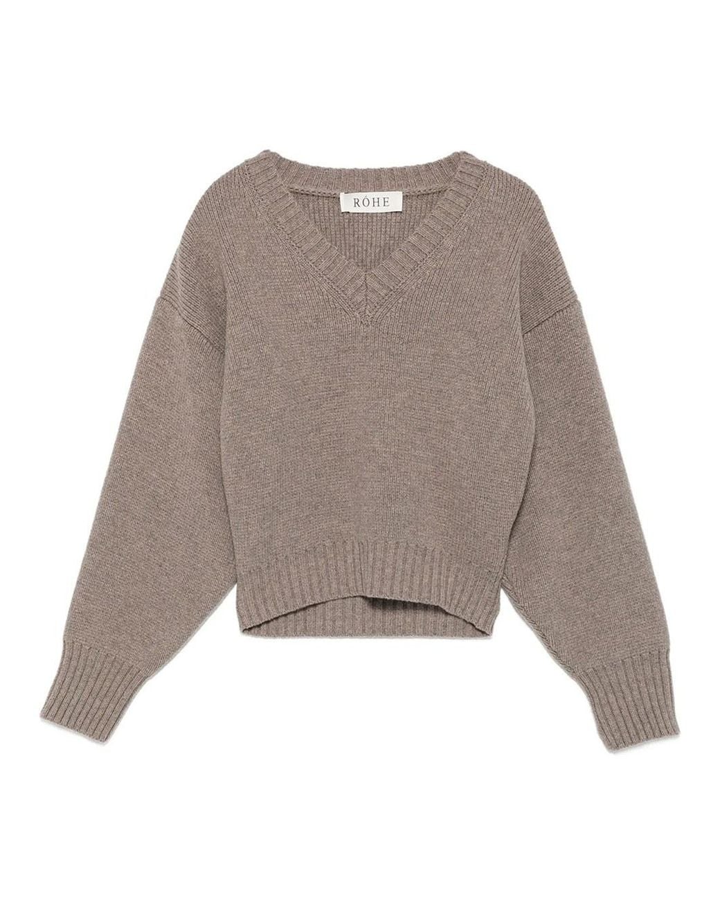 Rohe Brown Sculptural V-Neck Sweater