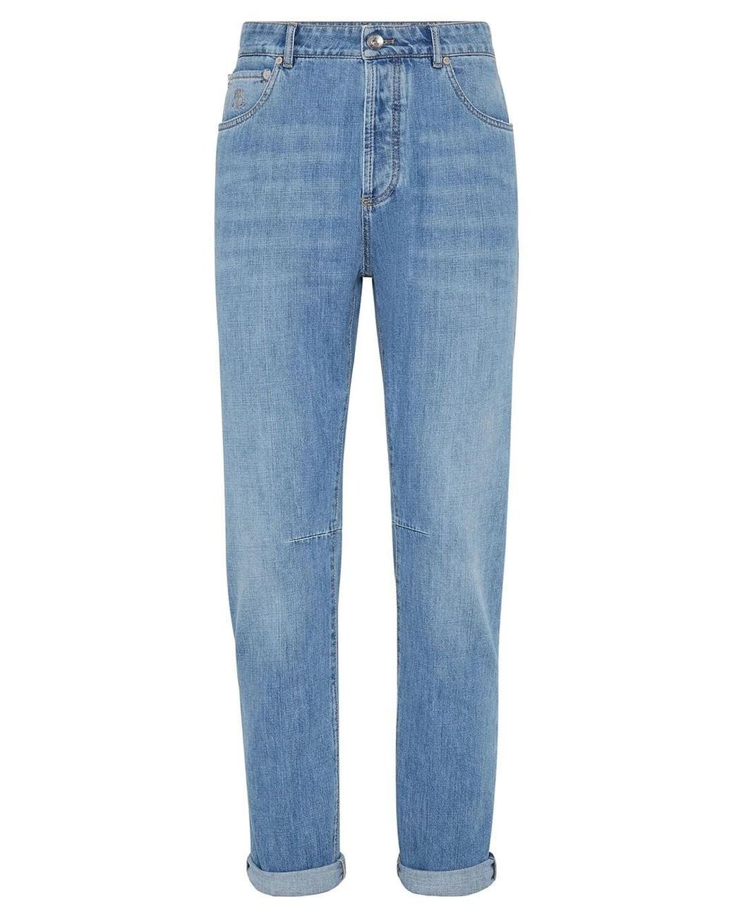 Brunello Cucinelli Blue Pantalone Cinque Tasche for men