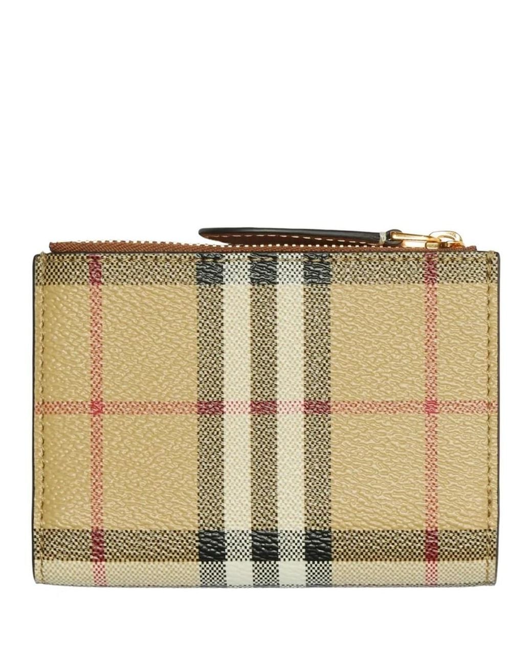 Burberry Natural Small Check Book-Shaped Wallet