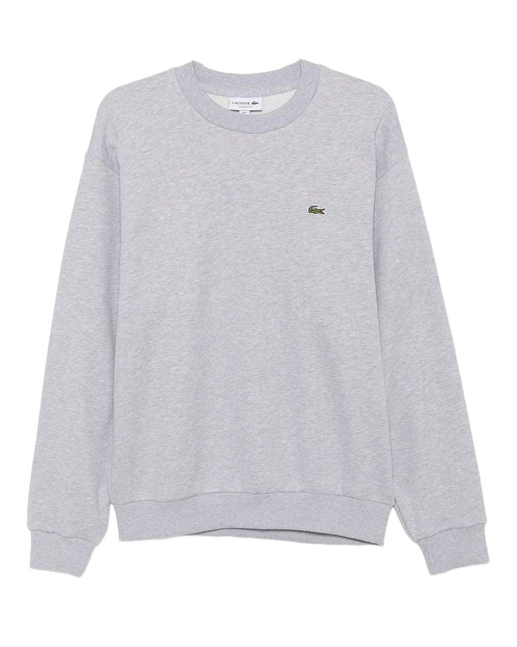 Lacoste Gray Cotton Crew Neck Sweatshirt for men