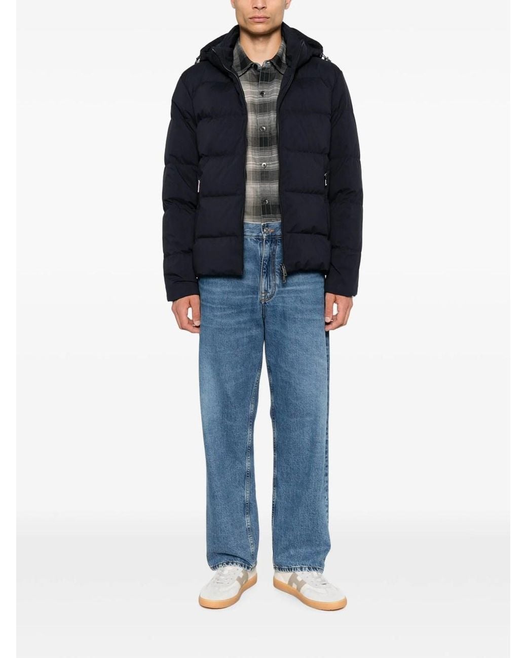 Paul & Shark Blue Quilted Hood Jacket for men