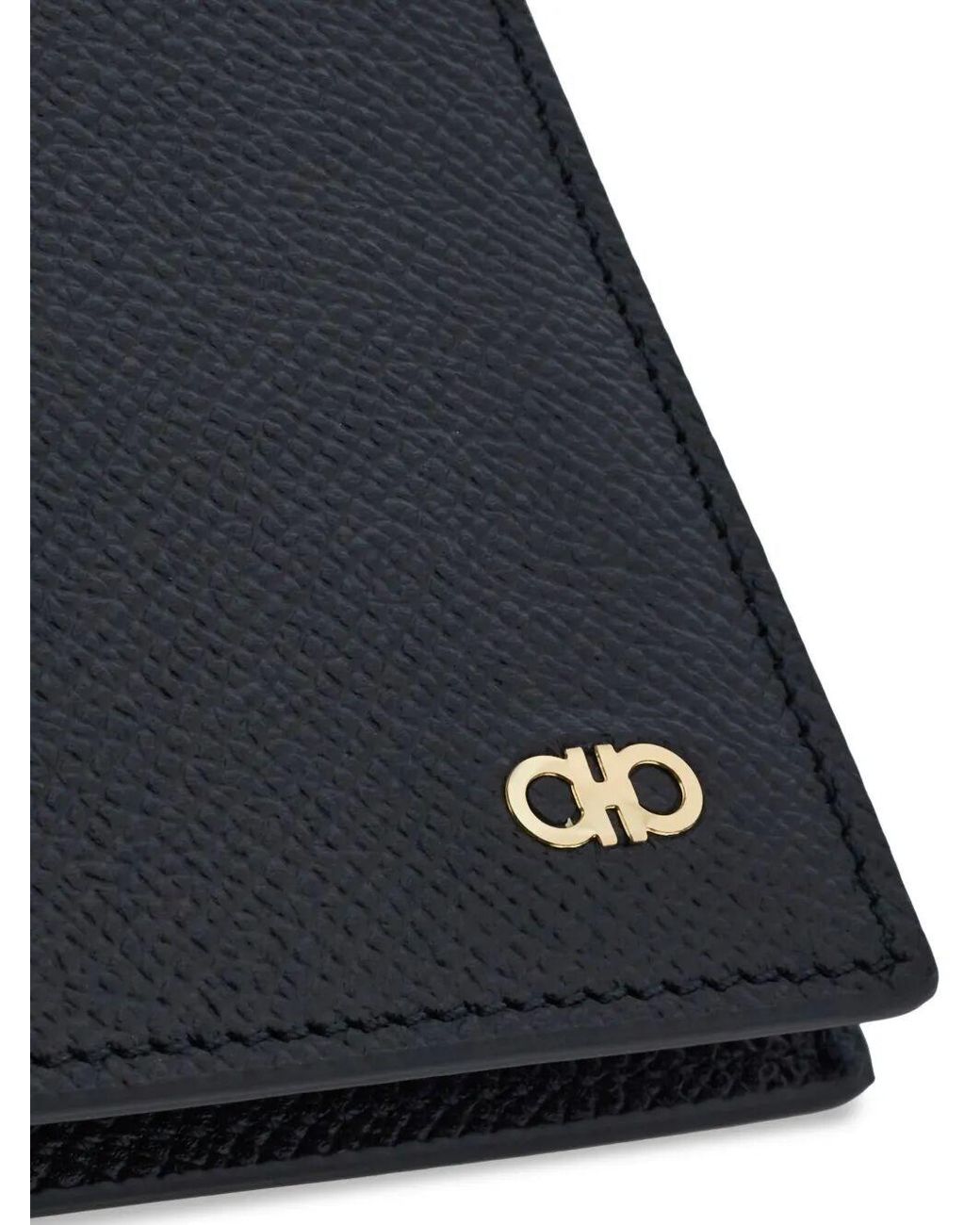 Ferragamo Black Micro Gancio Leather Wallet for men