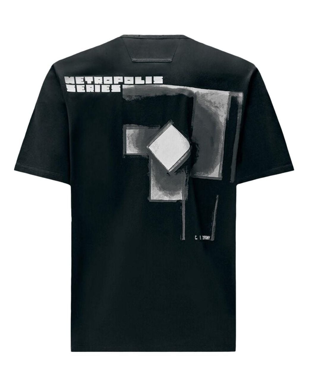C P Company Black T-Shirt "Metropolis Series" for men