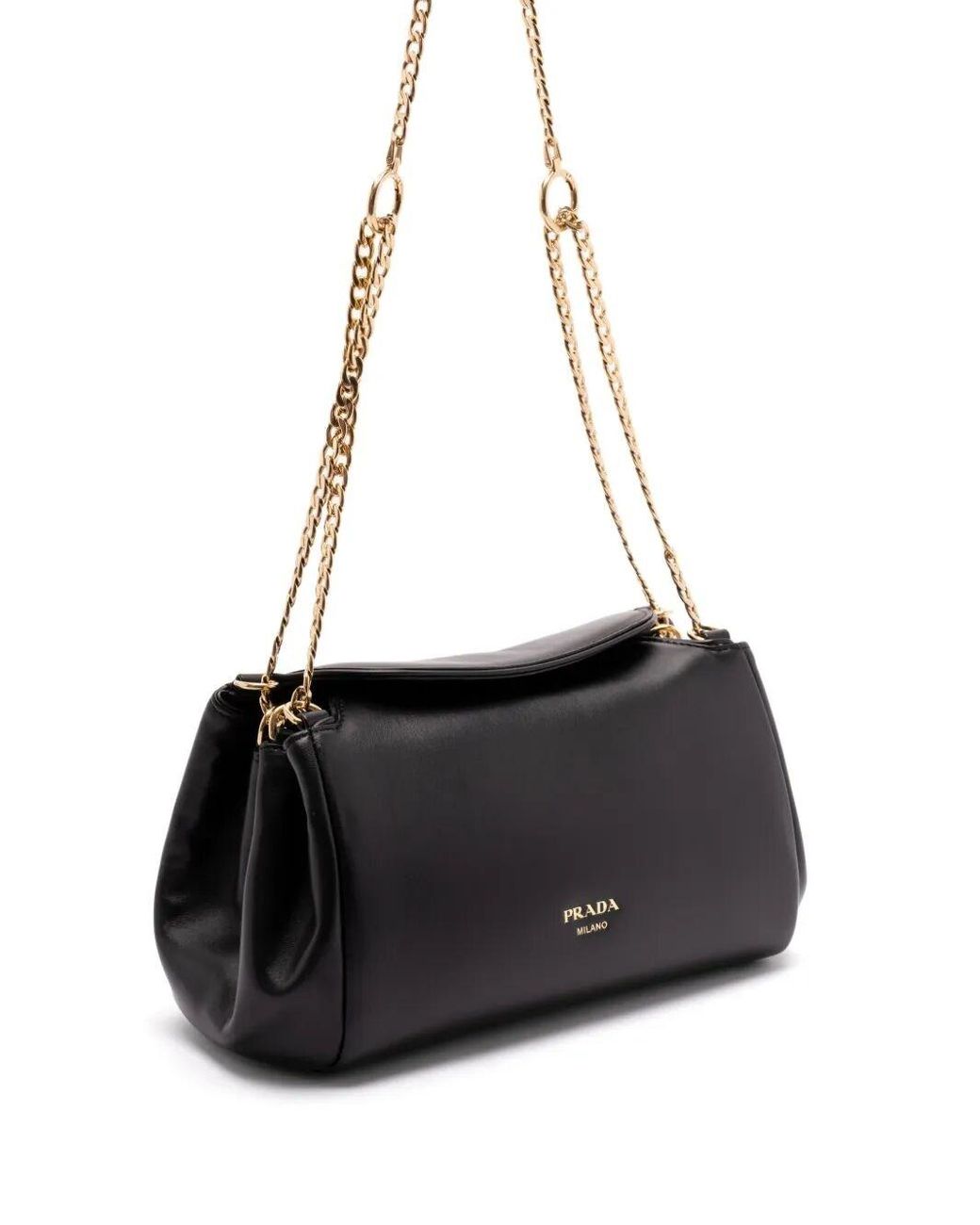 Prada Black Tumulte Small Chain-Strap Leather Shoulder Bags