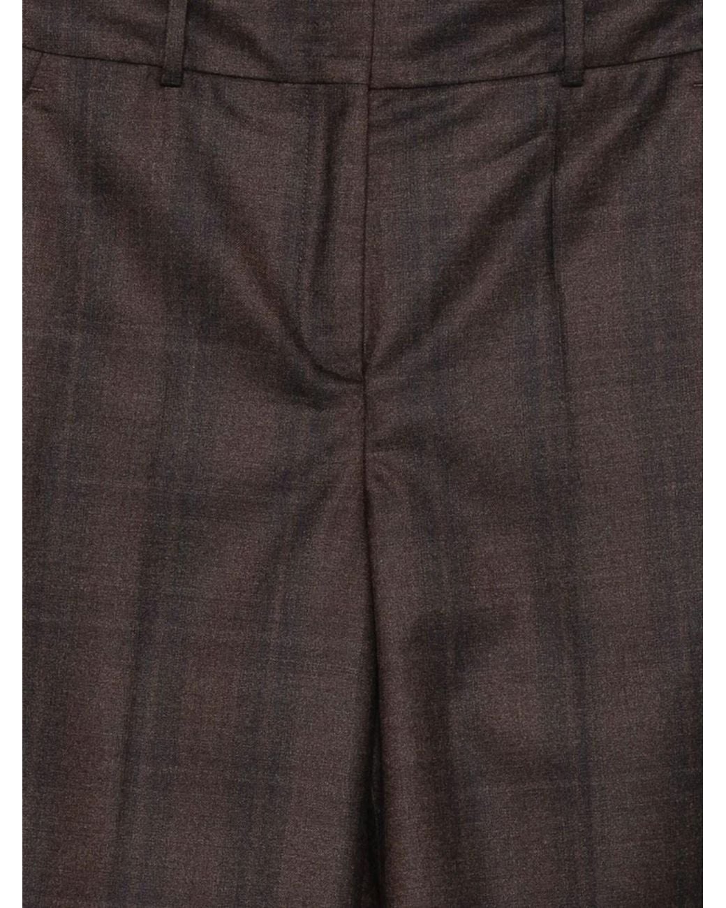 Incotex Gray Arlys Check Wool Trousers With Pressed Crease