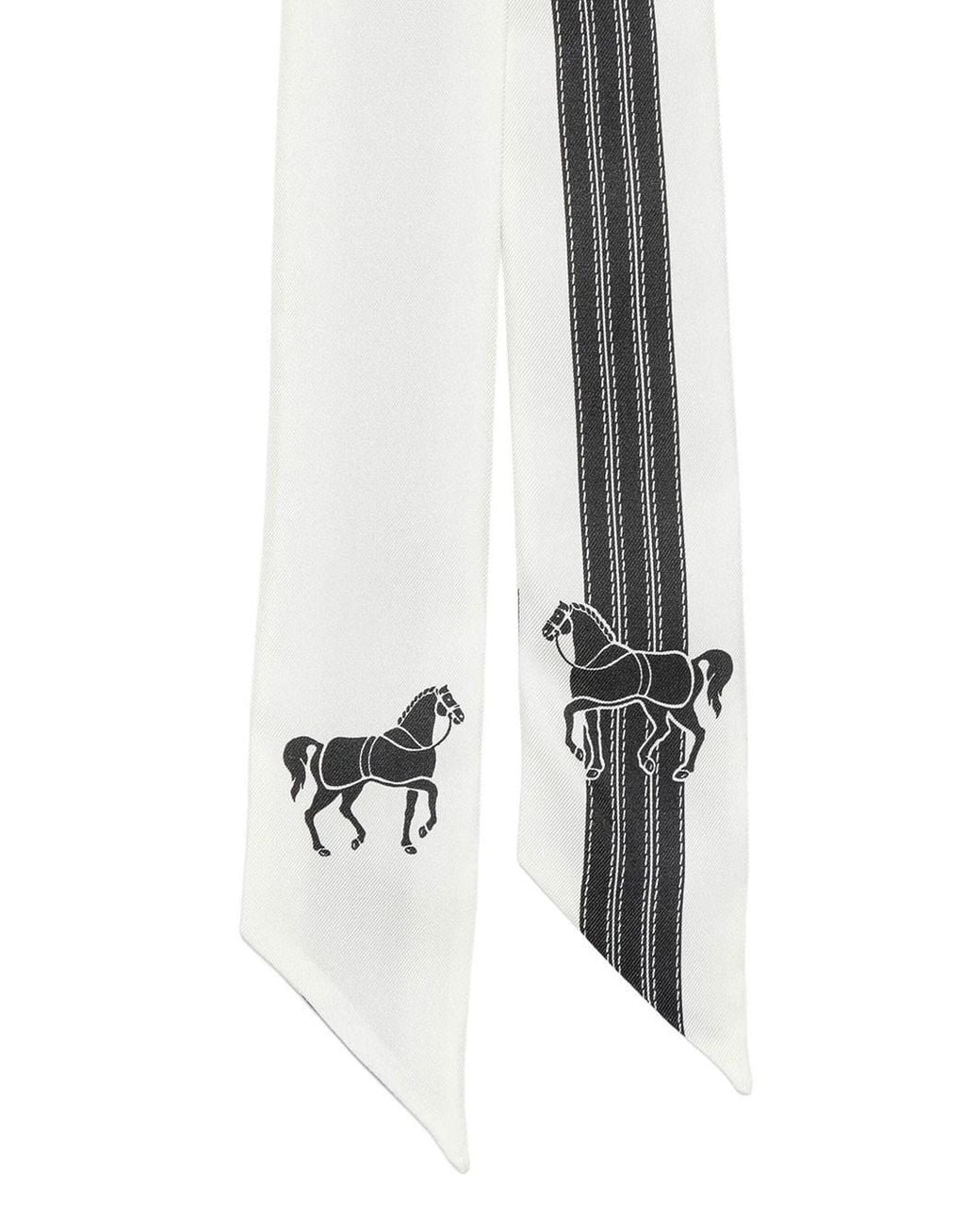 Fendi White Silk Bandeau With Saddle Print