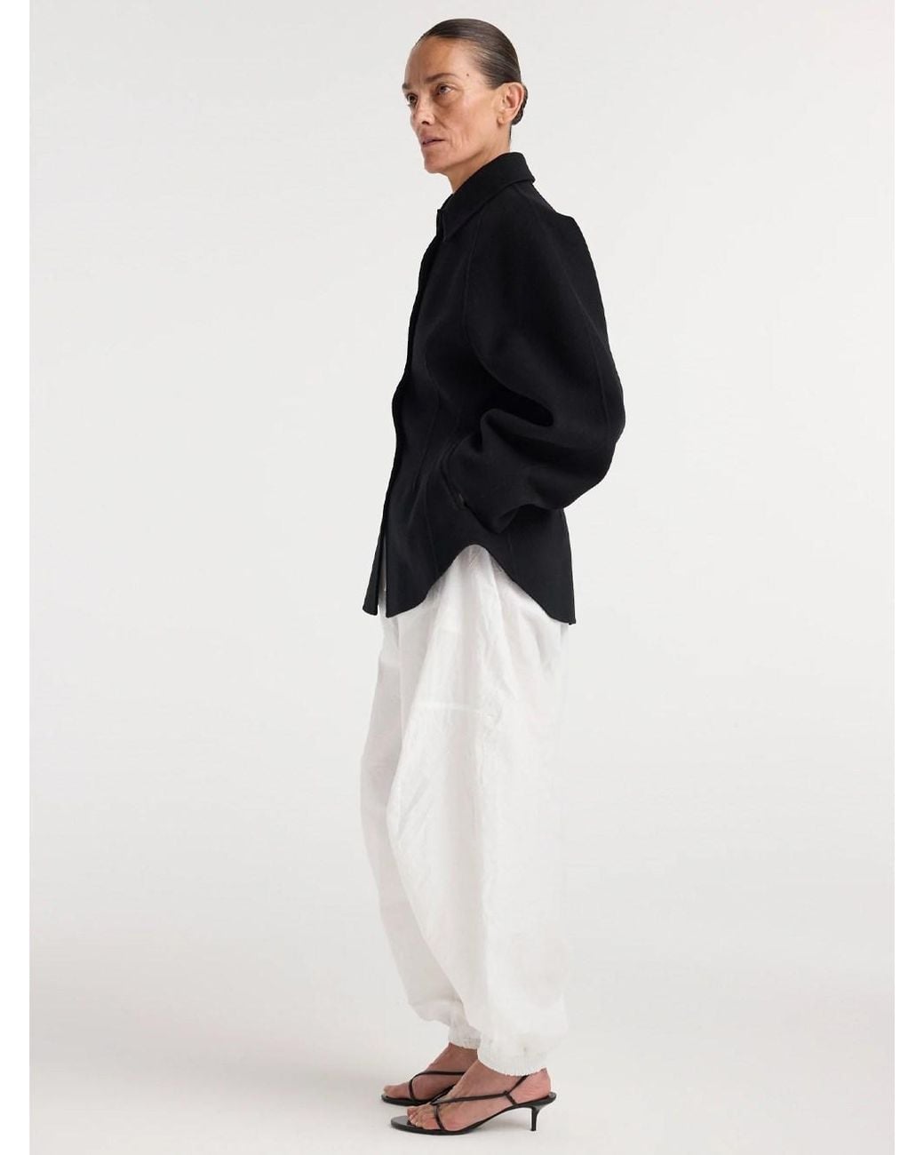 Rohe Black Sculptural Double-Face Wool Jacket