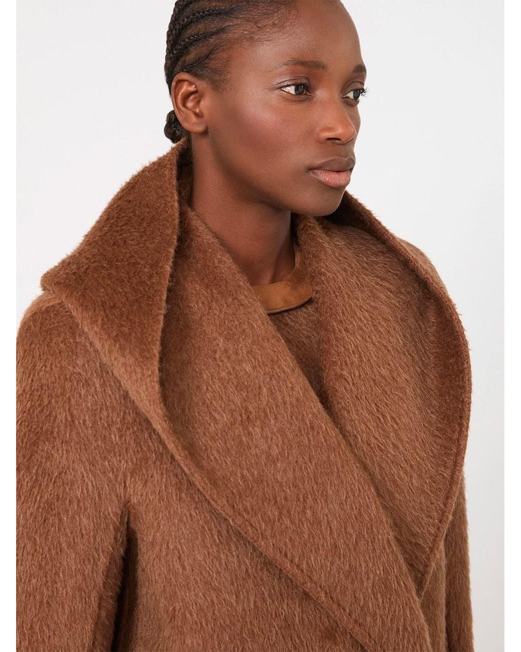 Max Mara Brown Short Camel And Mohair Coat