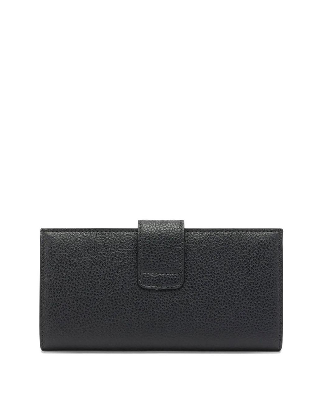 Ferragamo Black Gancini Grained Leather Continental Wallet