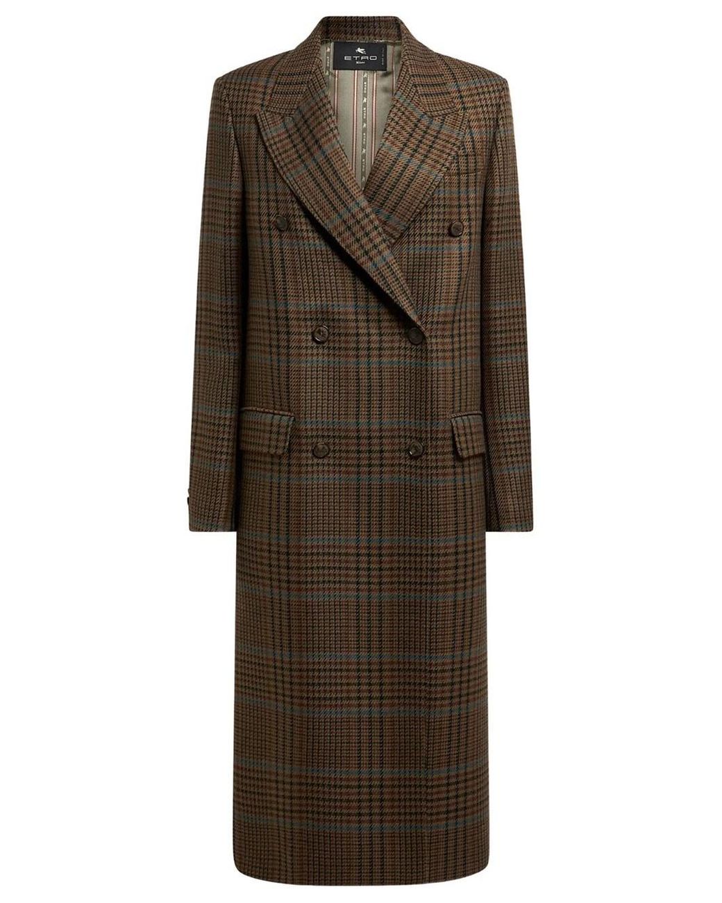 Etro Brown Cappotto Doppiopetto
