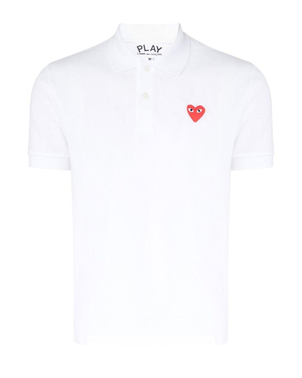 COMME DES GARÇONS PLAY White Heart Cotton Polo Shirt for men