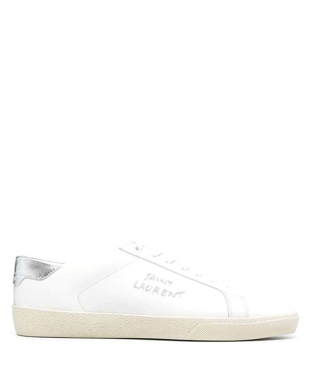 saint laurent all white sneakers