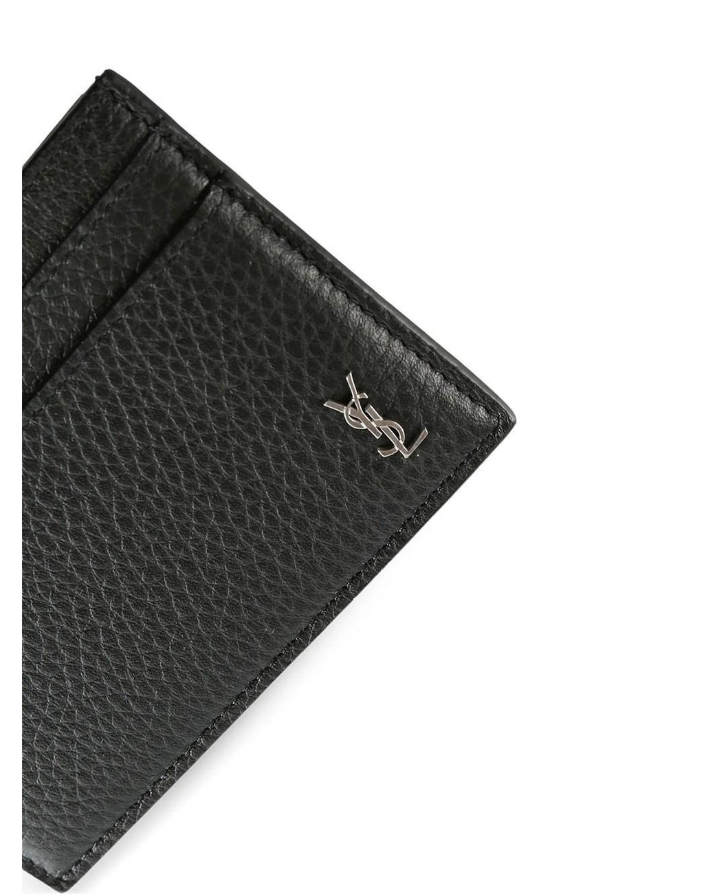 Saint Laurent Black Portacarte Tiny Cassandre for men