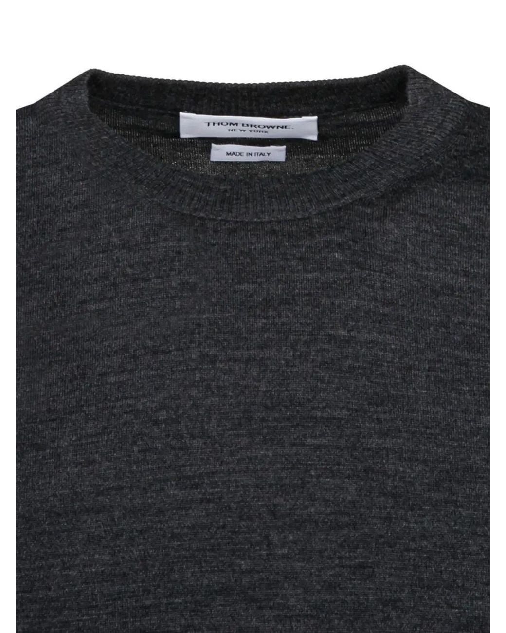 Thom Browne Black Wool 4-Bar Pullover Clothing for men