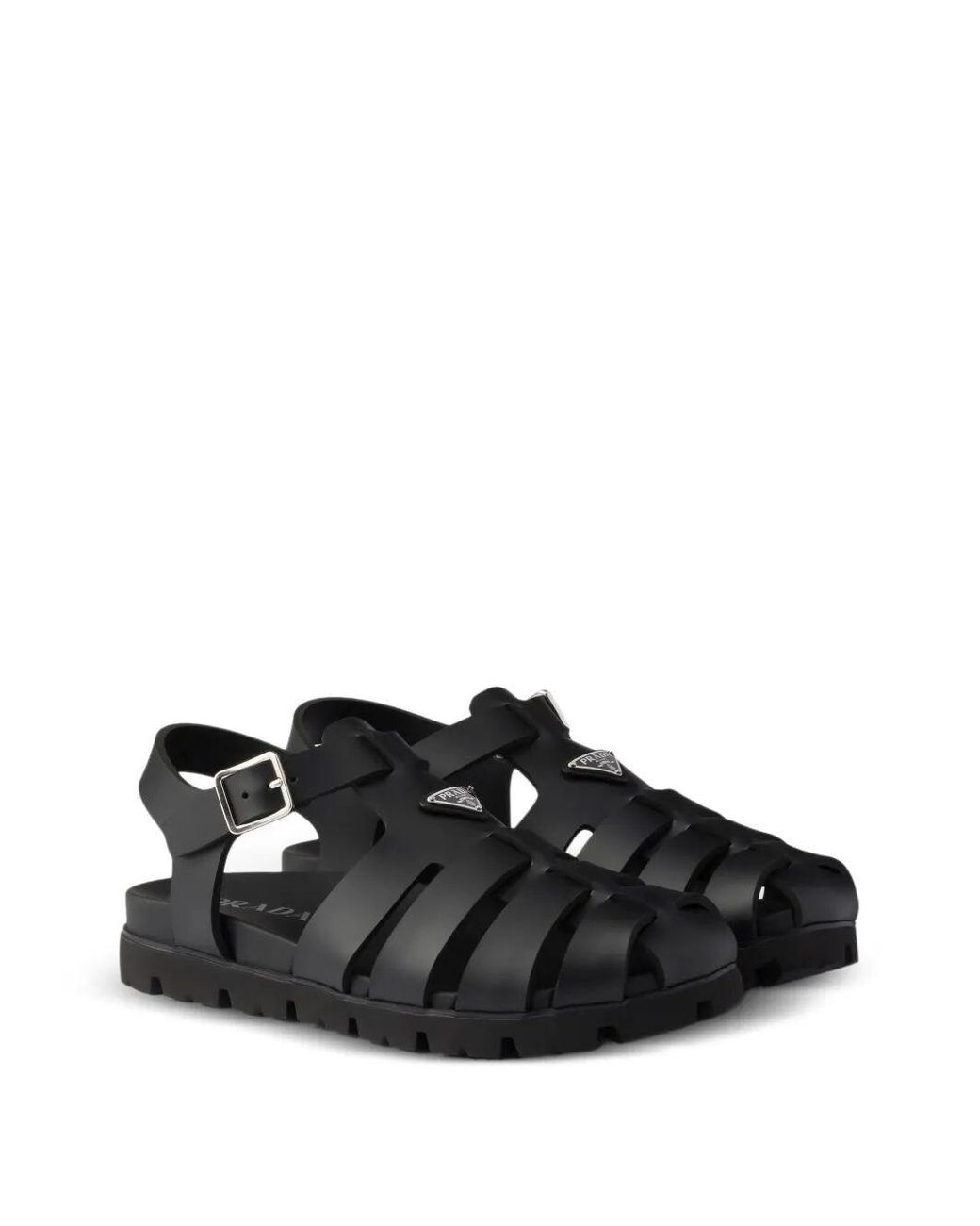 Prada Black Soft Print Sandals For for men