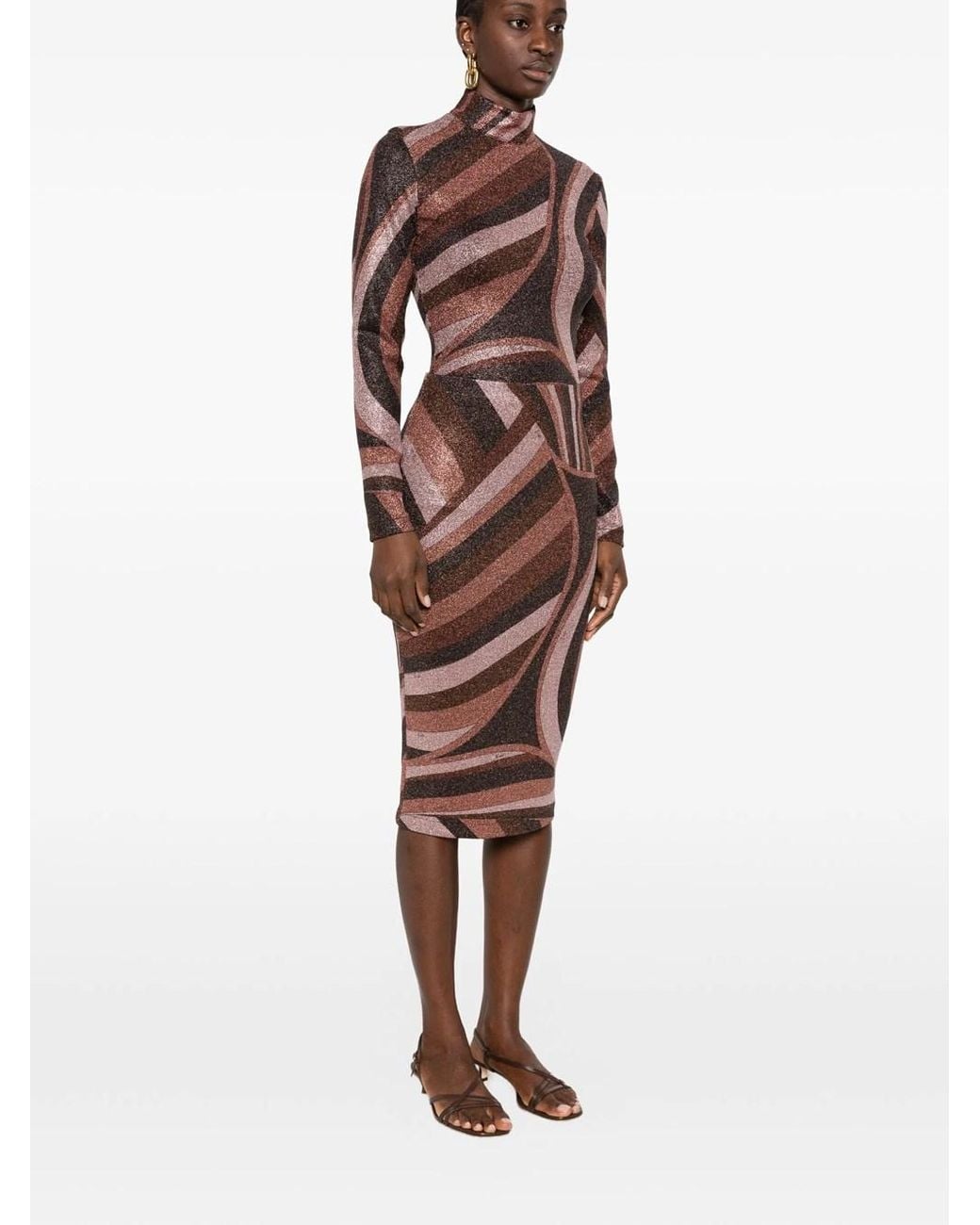 Emilio Pucci Brown Lurex Jersey Skirt