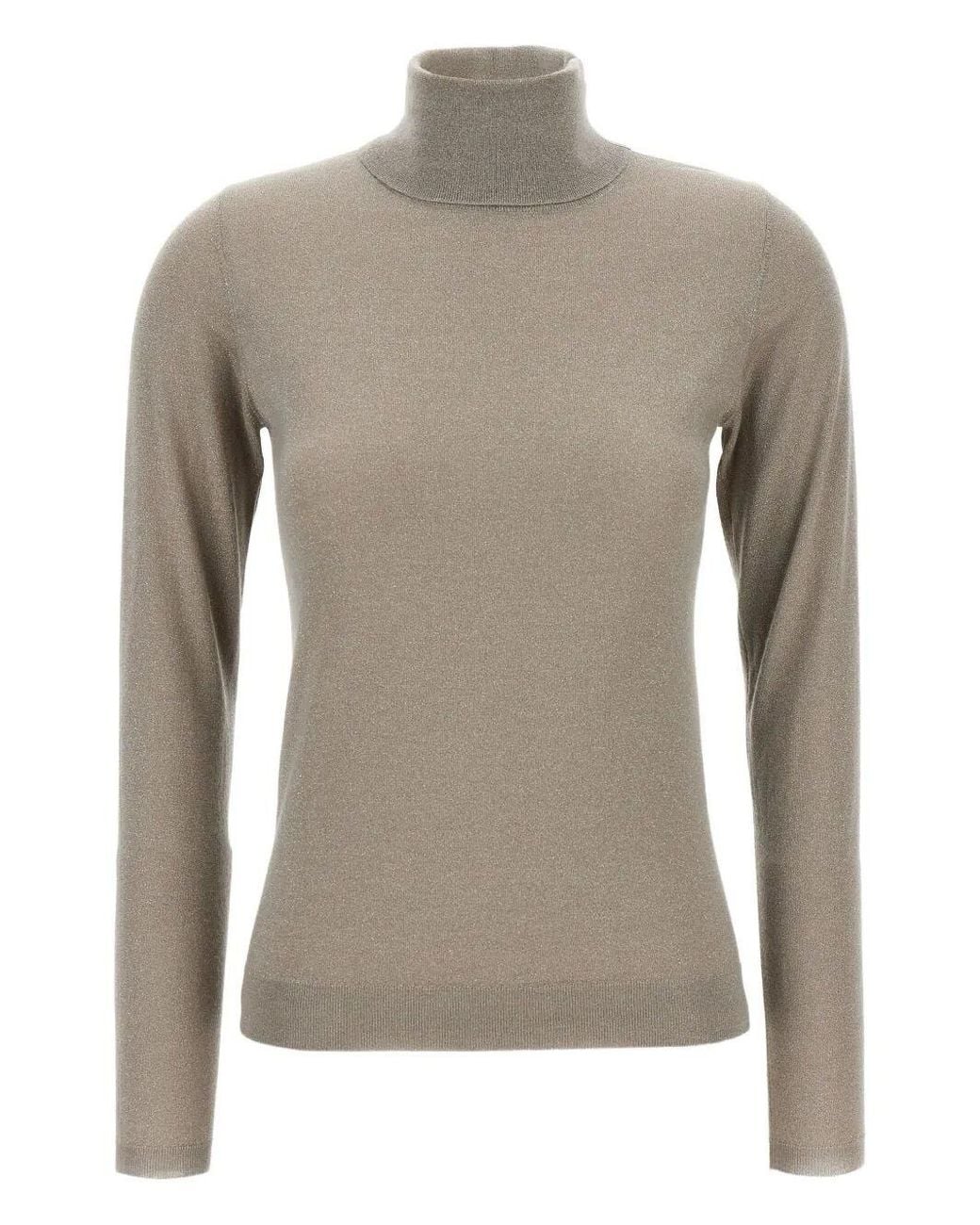 Brunello Cucinelli Gray Cashmere Turtle-Neck Sweater