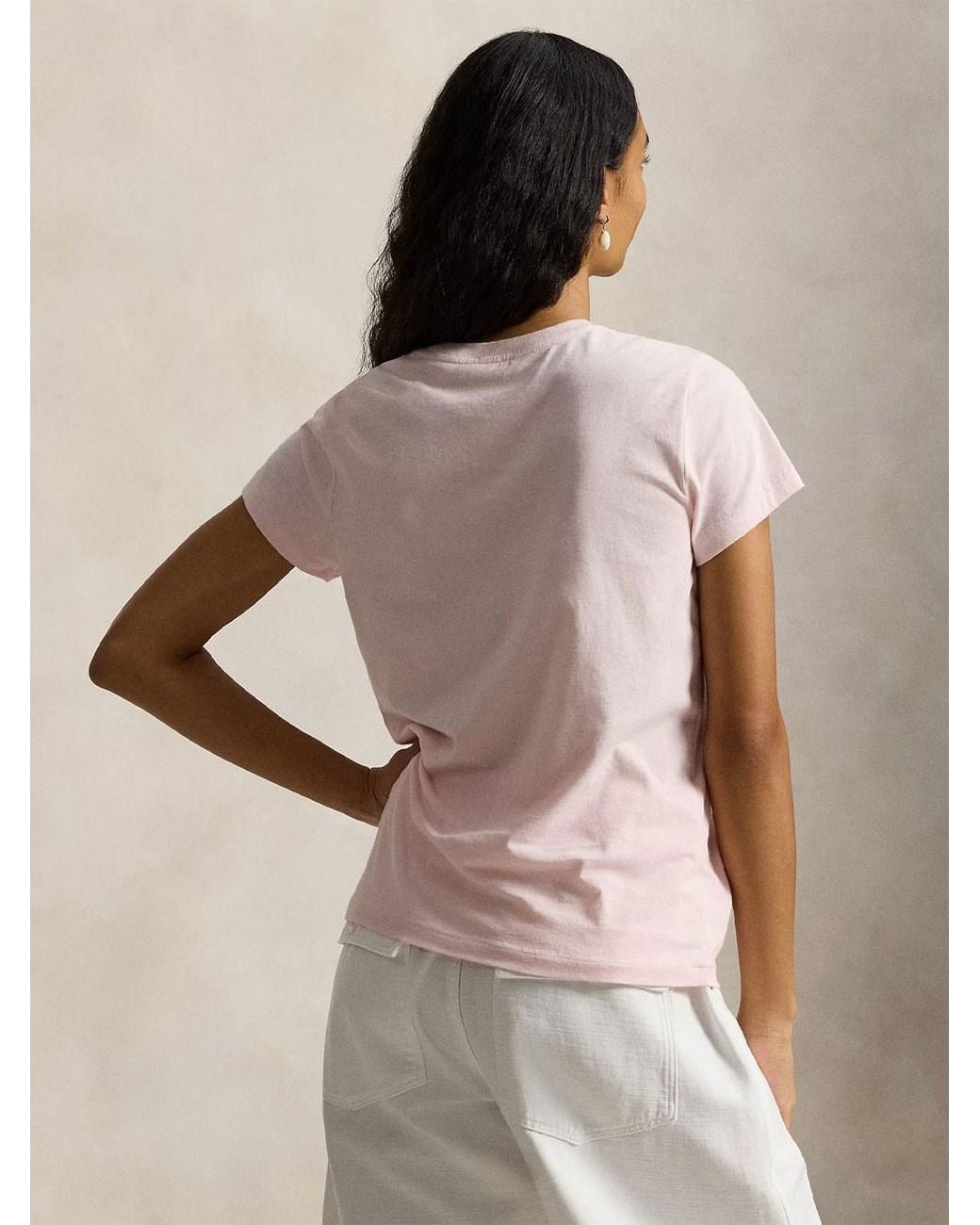 Polo Ralph Lauren Pink Crew Neck Embroidered Logo T-Shirt
