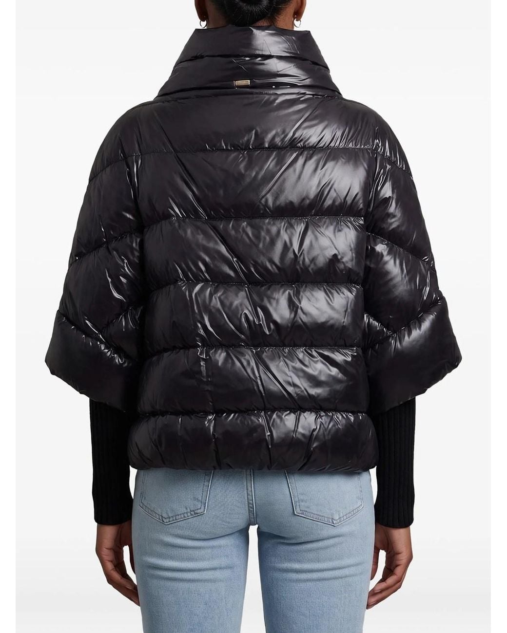 Herno Black Quilted High Neck Jacket