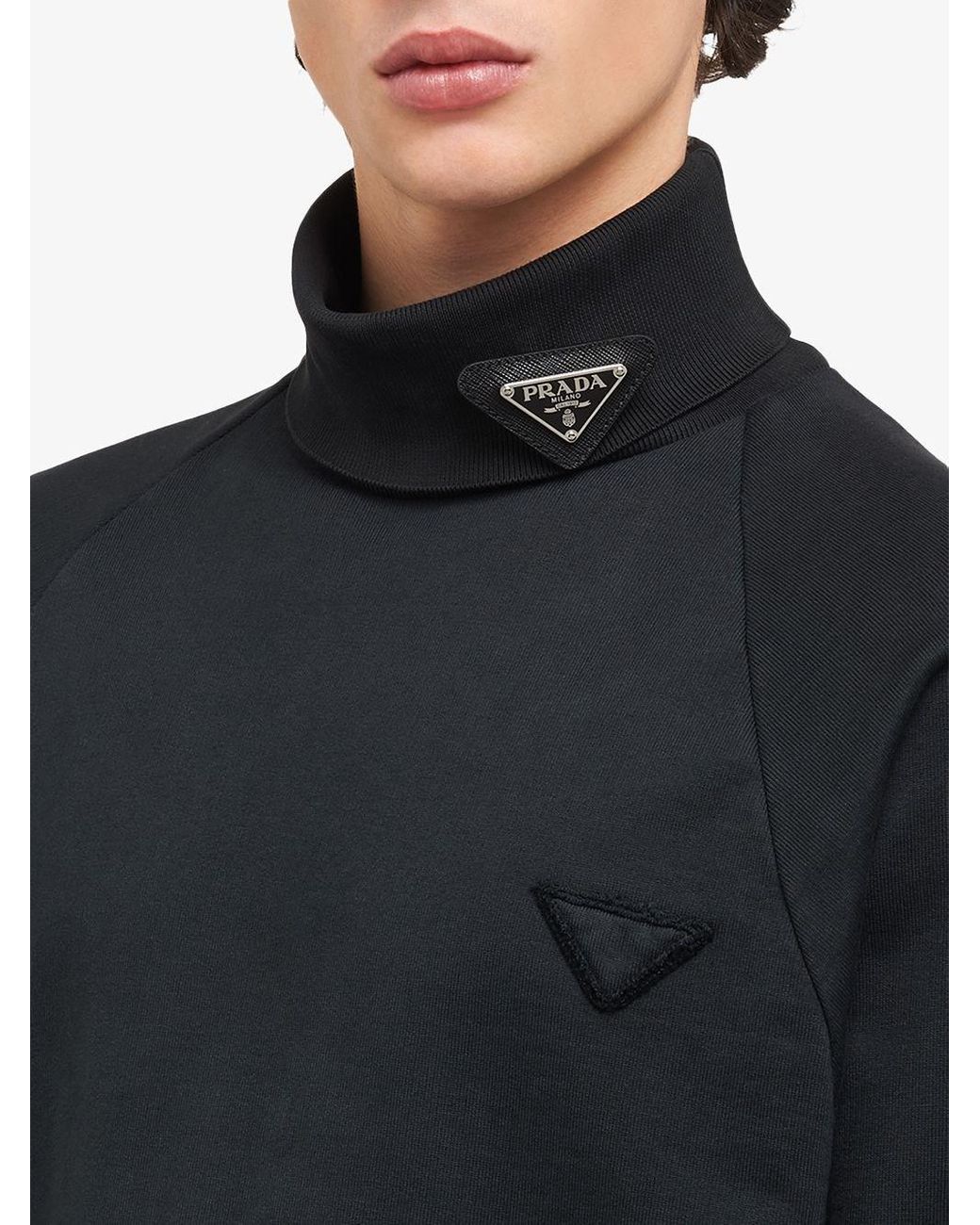 Prada Enamelled Triangular Logo Pin in Black for Men Lyst UK
