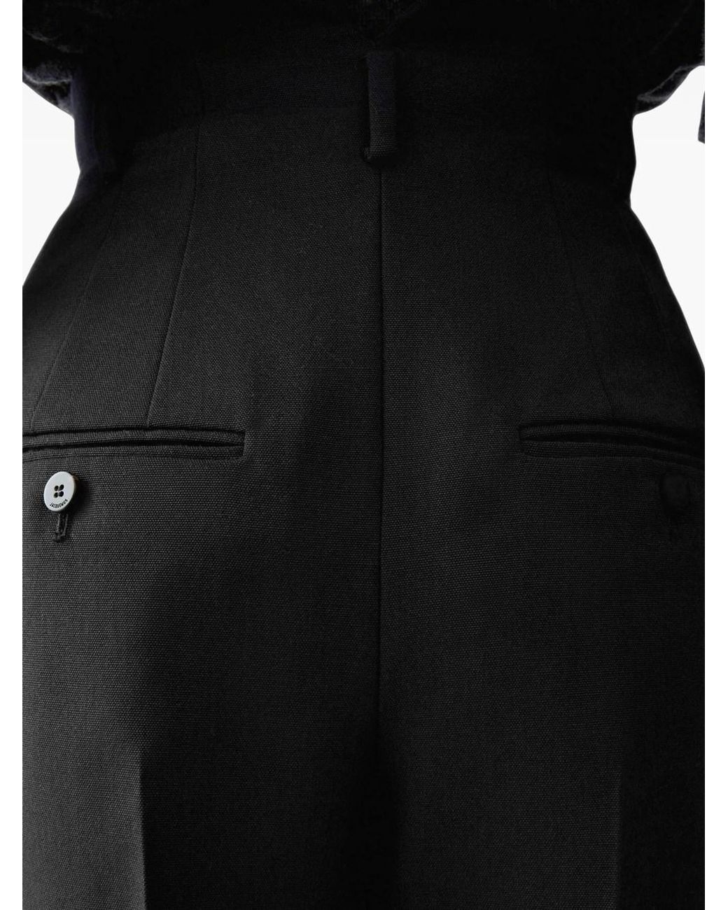Jacquemus Black Tailored Wide-Leg Cropped Trousers With High Waist And Polished Finish