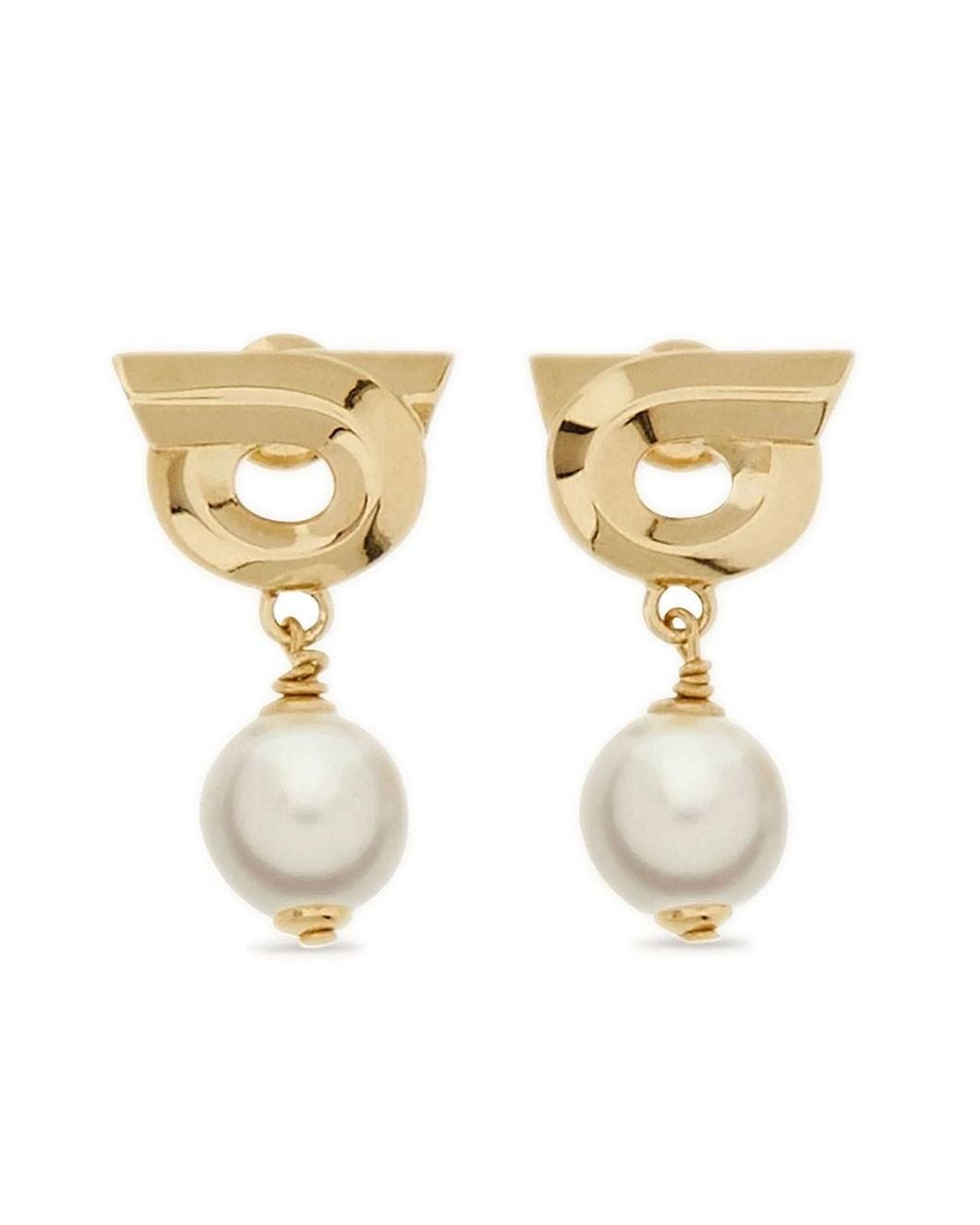 Ferragamo Metallic New Gancini Earrings