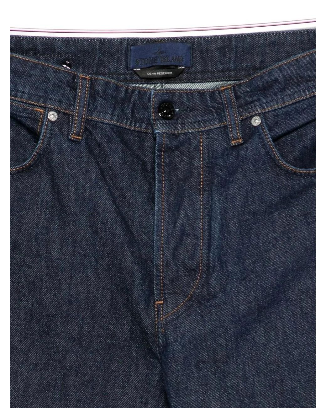 Stone Island Blue Denim Collection: Jeans Pantalone Regular Straight for men
