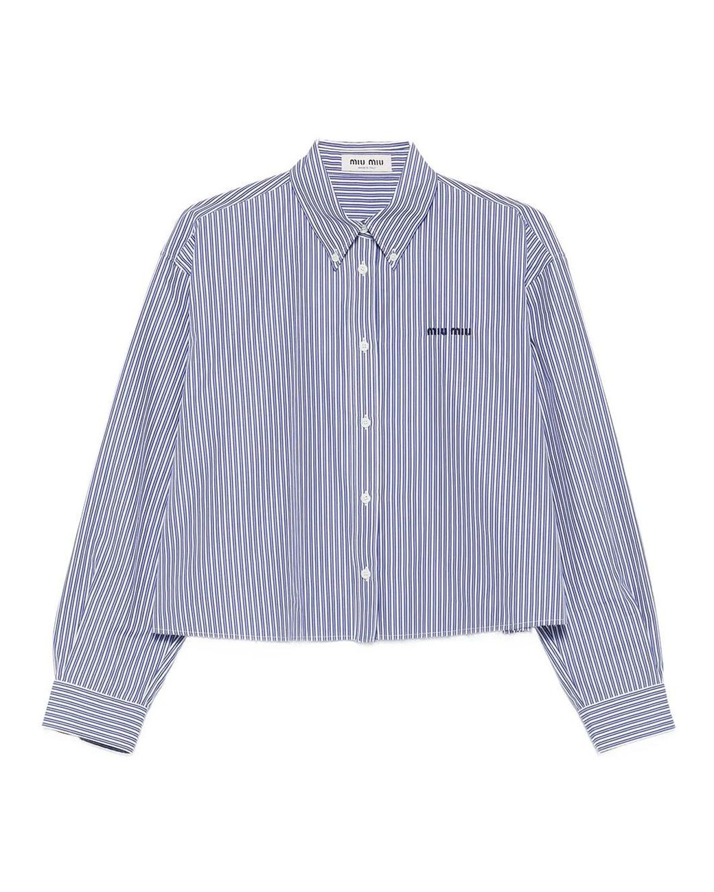 Miu Miu Purple Micro Pinstripe Poplin Shirt