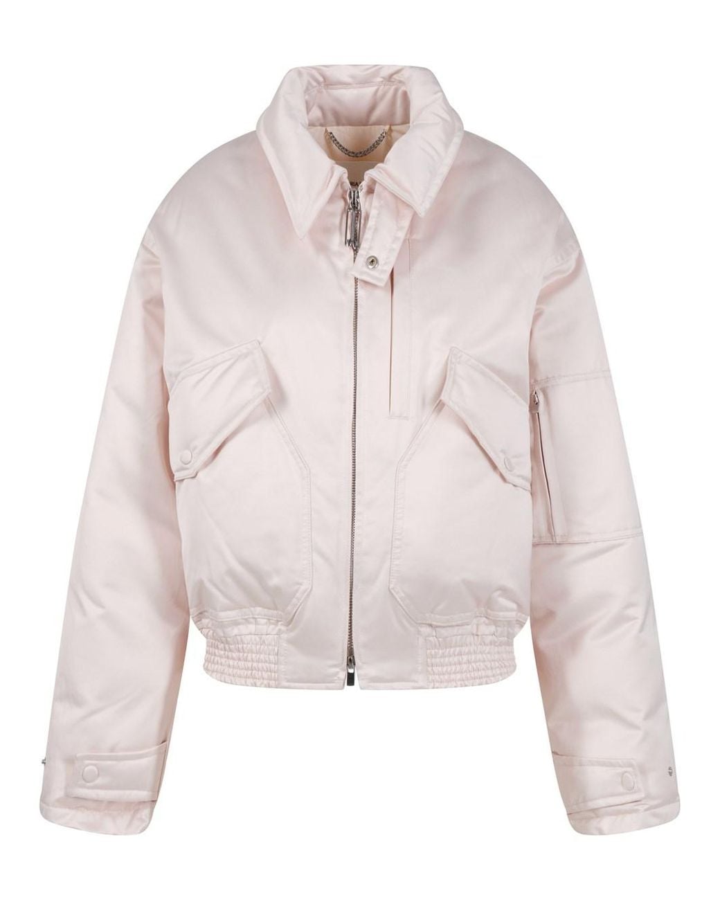 Victoria Beckham Pink Down Sateen Bomber Jacket