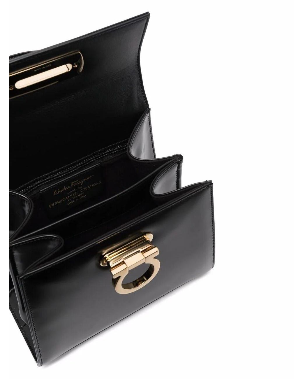 Ferragamo Black Iconic Small Top Handle Bag