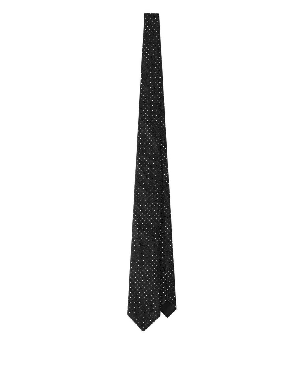 Dolce & Gabbana White Dolce & Gabbana Polka-Dot Silk Tie for men
