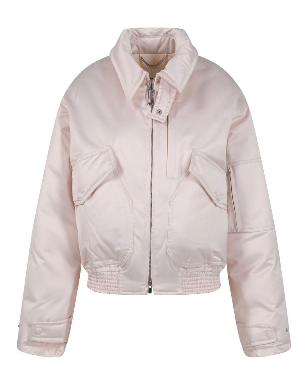Victoria Beckham Pink Down Sateen Bomber Jacket