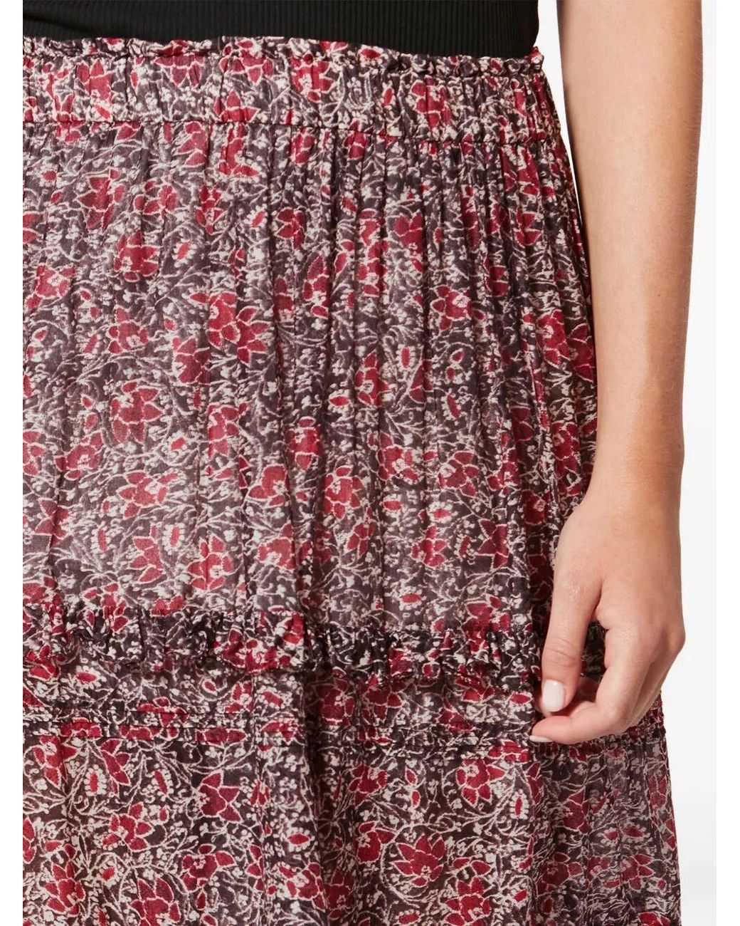 Isabel Marant Purple Isabel Marant Etoile Volomia Cotton Voile Floral Print Skirt