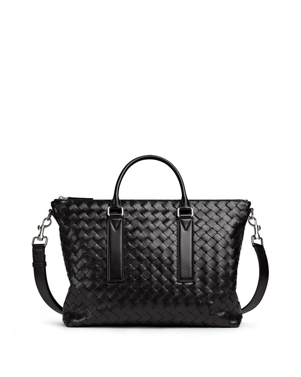 Bottega Veneta Black Braided Soft Briefcase for men