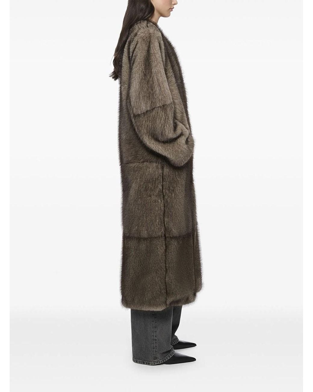 Stand Studio Natural Hilma Faux Fur Coat