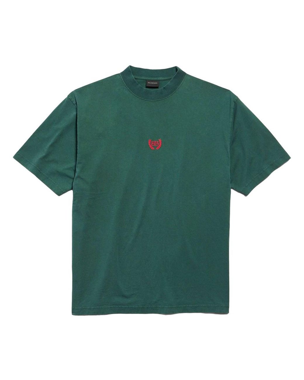 Balenciaga Green Laurel Classic Medium Fit T-Shirt for men
