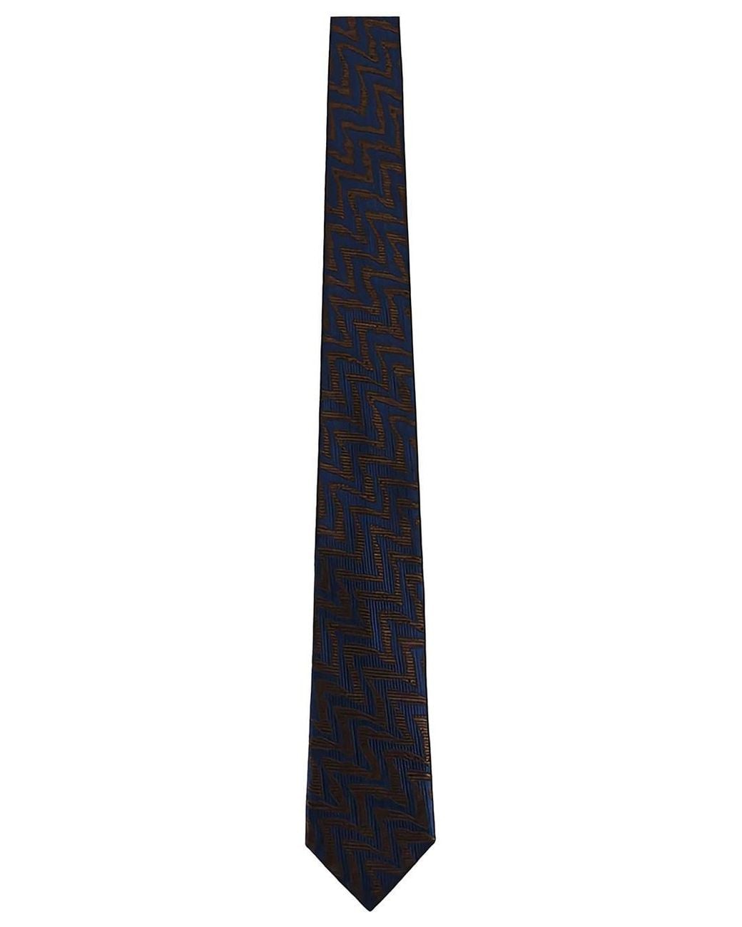 Missoni Blue Zig-Zag Silk Tie for men
