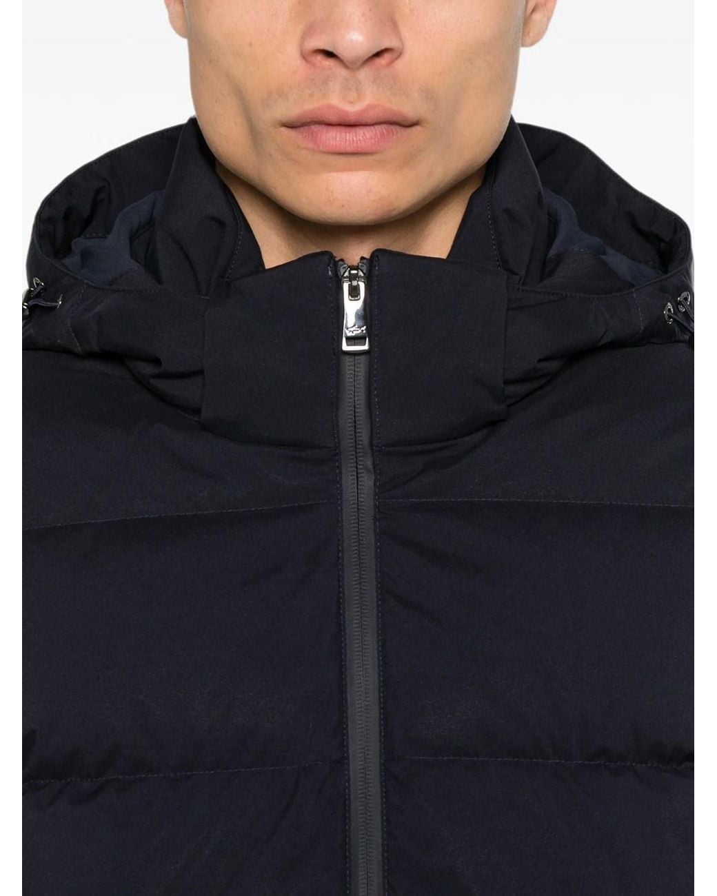 Paul & Shark Blue Quilted Hood Jacket for men