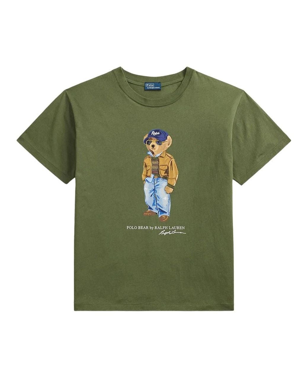 Polo Ralph Lauren Green Cotton Jersey Polo Bear T-shirt