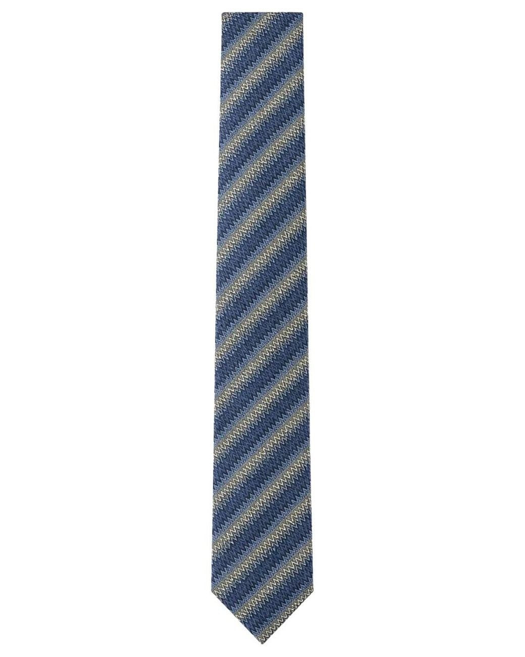 Missoni Blue Zig-zag Silk Tie for men