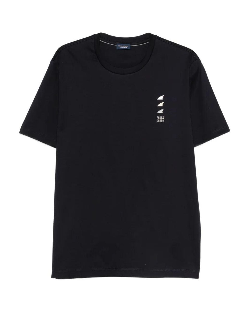 Paul & Shark Black Paul & Shark Logo-Print Cotton T-Shirt for men