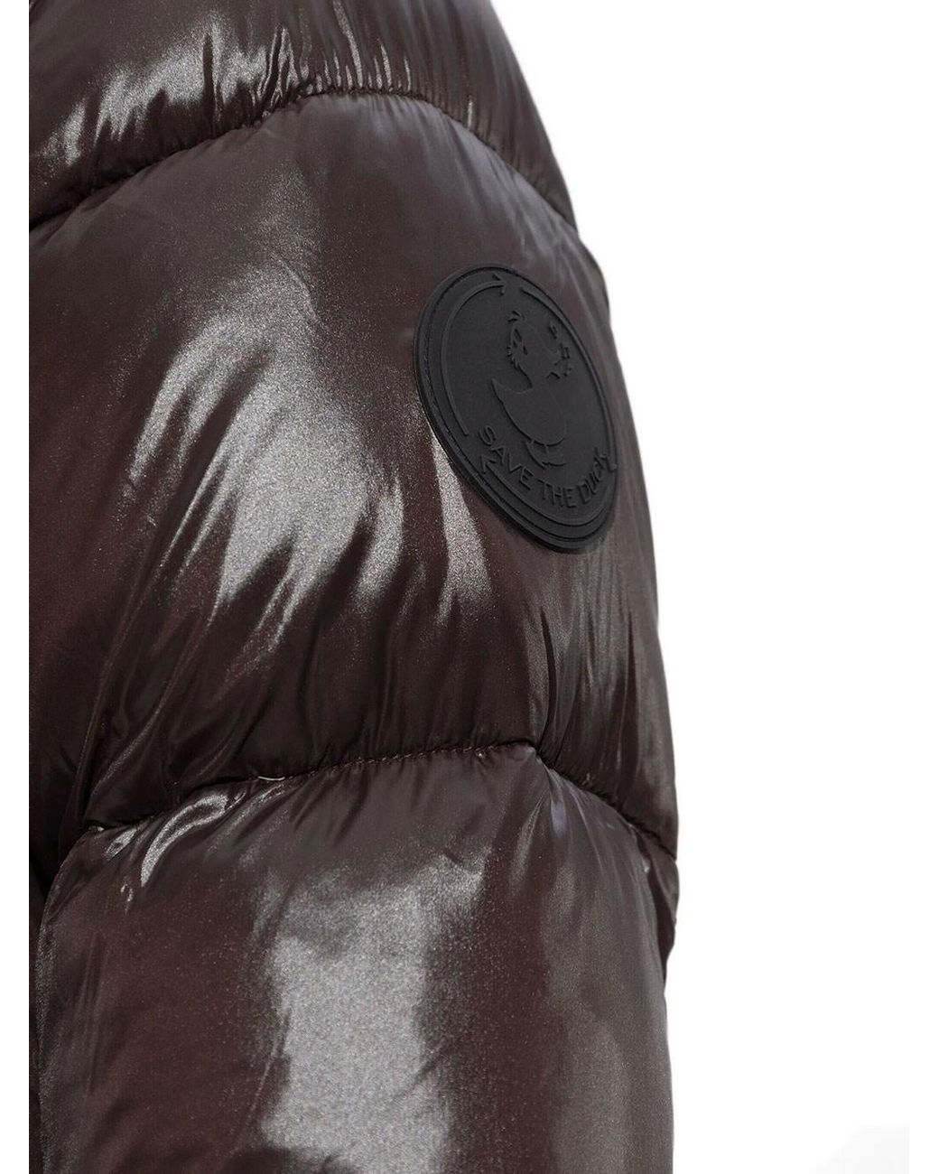 Save The Duck Black Isabel Long Glossy-effect Down Jacket